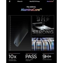 Aesco Air ile Uyumlu Hayalet Cam Ekran Koruyucu ALUMINACORE™ Iyonlaştırılmış Güçlendirilmiş Cam Teknolojisi Kolay Kurulum Glas.tr Ez Fit Privacy Hd (2 Adet) - AGL09862