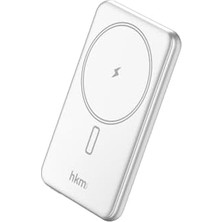 Aesco Mag Lıte 5.000 Mah 20W Magsafe Uyumlu Manyetik Kablosuz Powerbank, Ultra Ince, Gümüş Renk