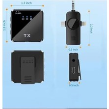 Aesco Wireless Microphone Kablosuz Yaka Mikrofonu Video Youtube Tiktok Canlı Yayın Stüdyo Mikrofon (F11-2 Tüylü Ikili Vlog Live Show)