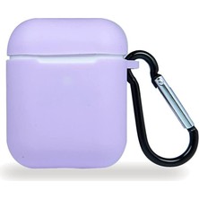 Aesco Airpods 2/1 Nesil Uyumlu Kılıf Silicone Fit (Silikon) Lila Renk