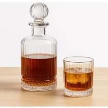 Aesco 1.5 Litre Çizgili Desenli Cam Sürahi Karaf – Kapaklı, 25 Cm, Şık ve Dayanıklı, Su ve Meyve Suyu Şişesi