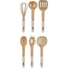 Aesco 6 Parça Lüks Servis Seti Standlı, Bakır, Kumsal