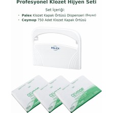 Palex Klozet Kapak Örtüsü Dispenseri Beyaz+ 3 × 250 Adet Klozet Kapak Örtüsü Seti
