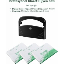 Palex Klozet Kapak Örtüsü Dispenseri Siyah+ 3 × 250 Adet Klozet Kapak Örtüsü Seti