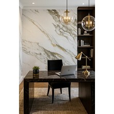 Ukab Dekor 60X120 Cm(0,72 M²) Kendinden Yapışkanlı Mermer Desenli Pvc Karo Panel Banyo, Wc, Mutfak - PW202-01