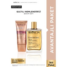 Bioxcin Gold On Skin Işıltılı Yüz Kremi 50 ml + Kuru Yağ 100 ml Seti - Nemlendirir, Işıltı Verir