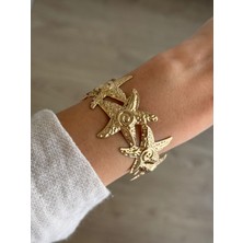 İrem Yıldız Çelik Gold Yıldız Desen Kelepçe