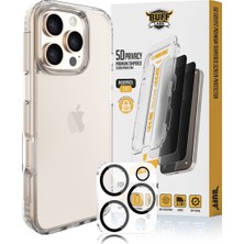 Buff Labs Buff iPhone 16 Pro Max Avantaj Paket - Şeffaf Kılıf + Ekran Koruyucu + Lens Koruyucu Privacy