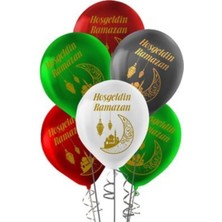 Karışık Renk Ramazan Süsleri Balon Seti 12 Inç 100 Adet Oda ve Duvar Dekoru