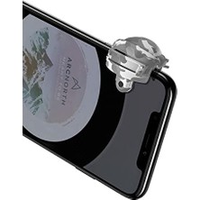 Aesco Mobil Oyun Kontrol Aparatı, Kamuflaj Desenli Koyu Yeşil - Beyaz, Pubg Mobile Kaskı Şeklinde, Mobile Gamepad, Ateş/tetik/kontrol/4 Parmak Kullanımını Sağlayan, Cep Telefonu/tablet Uyumlu Aparat