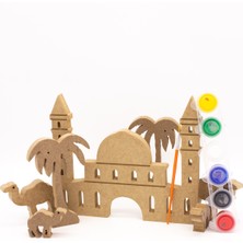 Ayasafya Camii Boyama Seti 25 Cm, Ramazan Temalı, Palmiye ve Deve Süslemesi