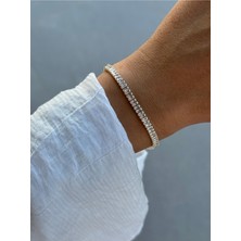 Hercy Baget Zirkon Taşlı Su Yolu Gold Bileklik