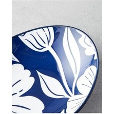 Aesco Ophelia Porselen Kayık Tabak Mavi-Beyaz