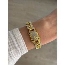 İrem Yıldız Çelik Zirkon Taş Detaylı Gurmet Bileklik