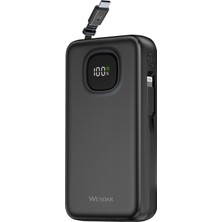 Wesdar S1538 Powerbank 20.000 Mah 65W Dahili Geri Sarılabilir Kablolu Hızlı Şarj