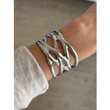 İrem Yıldız Çelik Silver Ayarlanabilir Kelepçe