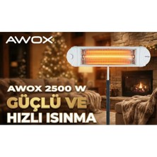 Awox Ecotec Infrared Beyaz 2500 W-Ayaklı-Duvar Monte Aparatlı-Enerji Tasarruflu-Geniş Alan Etkisi 1