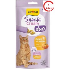 Gimcat Snack Cream Duo Tavuklu - Balkabaklı Kedi Ödülü 6X15GR x 4 Adet