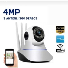Nivego Güvenlik Kamerası Ethernet Girişli 360 Derece Dönebilen 3 Antenli Full Hd Smart Wifi Ip Kamera