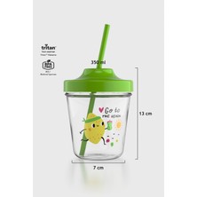 Renga Aura Go To The Beach Desenli 350 ml Tritan Pipetli Çocuk Bardak 142022 Yeşil