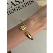 İrem Yıldız Çelik Gold Şık Tasarımlı Kelepçe