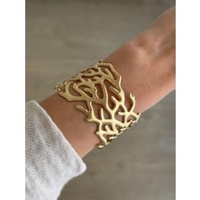 İrem Yıldız Çelik Gold Dal Desenli Kelepçe