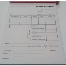 Özkan Gider Pusulası 2 Nüsha Sürekli Form 14 cm x 19 cm Otokopili Renkli Kağıt