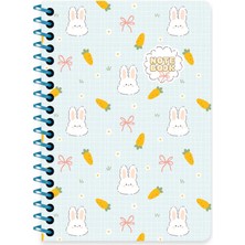 Keskin Color Keskin A6 Çizgili Karton Kapak Kawaii Defter - Tavşan