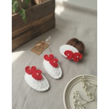 Veyla Style 2'li El Yapımı Kız Bebek ve Çocuk Örgü Çıtçıt Toka