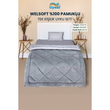 Uysal Welsoft Akfil Tek Kişilik Uyku Seti 155X215 Gri