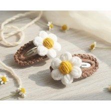 Veyla Style El Yapımı Kız Bebek ve Çocuk Örgü Çıtçıt Toka 2'li