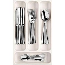 Aesco Flexispace 899410 Mutfak Gereçleri Için Çekmece Düzenleyici, Plastik, Beyaz, 37 x 22,2 x 4,5 cm