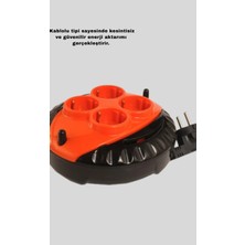 Astraltech 3 Metre Kablolu 4’lü Kırmızı Priz Makara