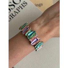 İrem Yıldız Çelik Desenli Esnek Bileklik