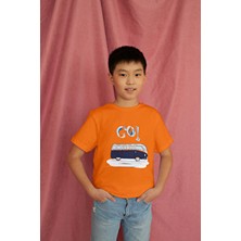 Bubuga Erkek Çocuk %100 Pamuk Premium Lacivert Karavan Baskılı Kısa Kol Tshirt