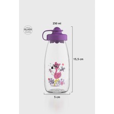 Renga Ufo Kids Flamingo Desen 250 ml Cam Şişe 182030 Mor