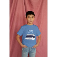 Bubuga Erkek Çocuk %100 Pamuk Premium Lacivert Karavan Baskılı Kısa Kol Tshirt