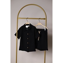 Arya Nisa Kids Erkek Çocuk Düğmeli Gömlek Yeni Sezon Yazlık 2'li Şortlu Takım