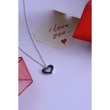 Innuendo Jewelry 925 Ayar Gümüş Mineli Taşlı Kalp Kolye