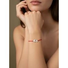 G&A Jewels 14K Altın Pırlantalı Fil Kırmızı Ipli Bileklik