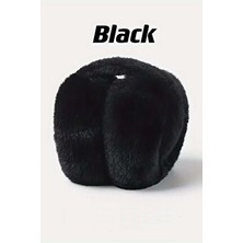 Myzi Store Peluş Katlanabilir Kulaklık 1 Parça Siyah Soğuktan Koruyucu Özellikte Tekstil Malzeme