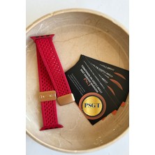 PSGT Apple Watch Uyumlu S10-S 11 42MM 38 40 41 mm Kumaş Dokuma Manyetik Erkek Kadın Örme