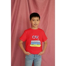 Bubuga Erkek Çocuk %100 Pamuk Premium Sarı Go Karavan Baskılı Kısa Kol Tshirt