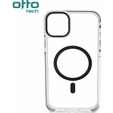 Otto Tech iPhone 15PROMAX Clear Magsafe Kılıf Şeffaf-Siyah