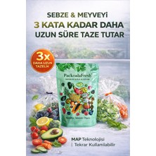 Packoalafresh Modifiye Atmosfer Poşeti (Map) | Sebze Meyve Saklama | 8 Küçük + 8 Orta + 4 Büyük |buzdolabında Uzun Süren Tazelik