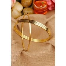 Keyifli Hayaller Çelik Ray Bilezik - Çelik Kibrit Ajda 4lü Kadın Ray Bilezik Gold - Kararmaz Paslanmaz