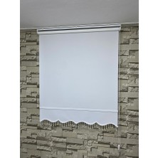 Perdeciniz Stor Perde - Güneşlik Perde - Ev, Ofis - Kaliteli Kumaş(Etek Boncuklu) Enxboy