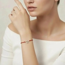 G&A Jewels Yıldız 14K Altın Pırlantalı Kırmızı Ipli Bileklik