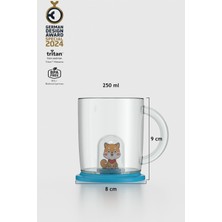 Renga Joy Kedi Figürlü 250 ml Kulplu Tritan Bardak 222053 Mavi