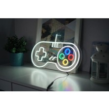 Playstation Neon Işıklı Şeffaf Pleksi